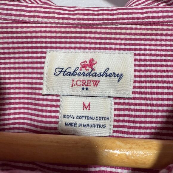 J.Crew Haberdashery Button-Up Shirt Women’s Medium Pink Striped 100% Cotton - Picture 3 of 5